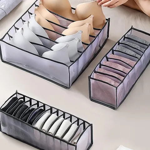 1pc-organizador de armário para meias casa separada caixa de armazenamento de roupa interior 7/9/11 grades jeans sutiã organizador dobrável gaveta organizador