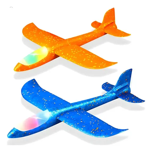Avião Planador de Isopor com Led Colorido Manual e Flexível