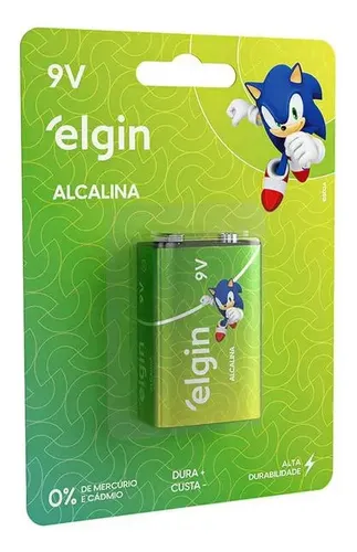 1 Unidade Bateria Alcalina 9v Blister Elgin