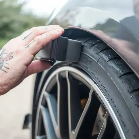 Esponja de cera escova com capa carro motocicleta roda polimento abs lavagem limpeza pneu contorno vestir aplicador detalhe limpo