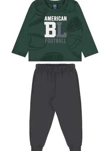 Conjunto American Football Infantil com Camiseta e Calça (Verde) Bee Loop