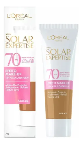 Protetor Solar Facial com Cor FPS 70 Alta Cobertura - L'Oréal Paris Solar Expertise Efeito Make Up - Cor 6.0 30g