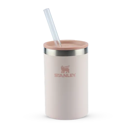 Copo Térmico 3 em 1 com tampa e canudo Rose Quartz Stanley 1913 | 296ML
