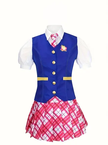 Fantasia de Cosplay de Halloween: Colete de Filme, Camisa, Saia Curta, Conjunto de Três Peças; Uniforme de Princesa da Academia; Vestido de Cosplay