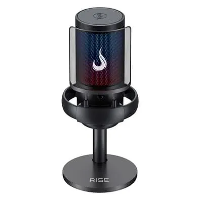 Microfone Gamer Rise Mode Elite 05 RGB, USB-C, Condensador, Filtro Anti-Ruído, Preto - RM-ME-05-B