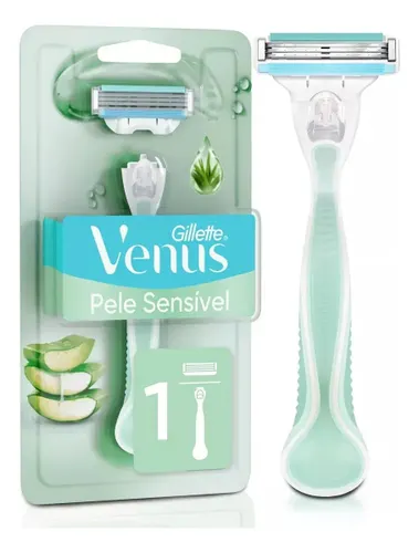 Aparelho de Depilar Gillette Venus Pele Sensível com Aloe Vera, 1 Unidade