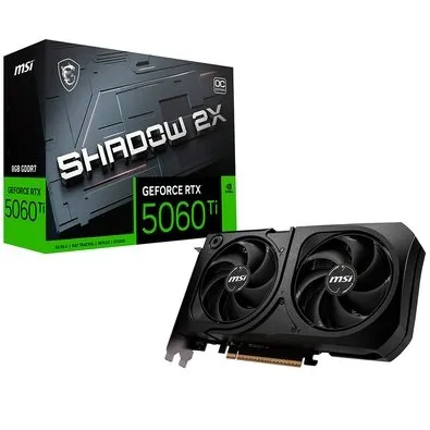 Placa de Vídeo MSI GeForce RTX 5060 Ti Shadow 2X OC Plus, Nvidia, 8GB, GDDR7, 128-Bit - G506T-8S2CP