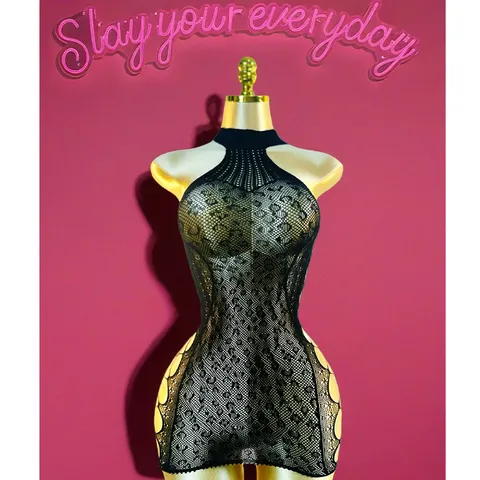 1 peça lingerie sexy feminina arrastão sexy cobrir para o dia dos namorados sem biquíni oco vestido bodycon ver ds033