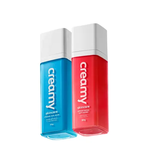 Kit Ácido Glicólico e Retinal Sérum Anti-Aging Creamy Skincare 30g E 30ml