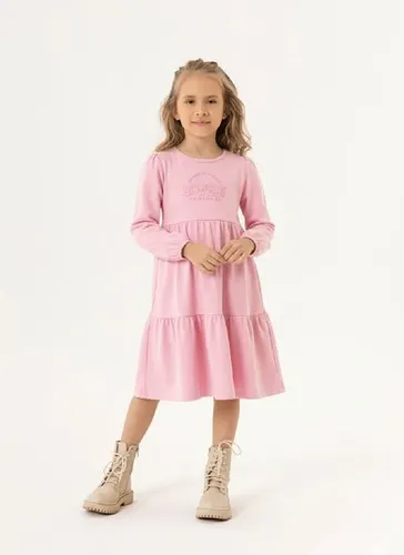 Vestido Manga Longa Infantil em Moletinho (Rosa Claro) Guloseima