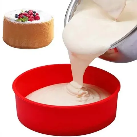Molde de silicone para bolo, 4/6/8 polegadas, bandeja redonda, molde de cozimento, cozinha, silicone, antiaderente, panelas de bolo reutilizáveis, ferramentas de cozimento