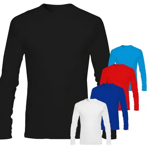 Camisetas Masculinas de Manga Longa para o Outono, Camisetas Casuais com Gola O, Camisetas de Fitness e Esporte, Camisetas Confortáveis e Elásticas para Homens