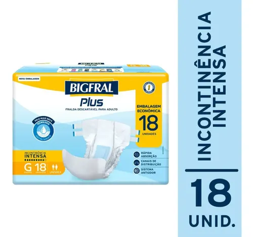 Fralda Bigfral Regular Plus Tamanho G 18 Unidades