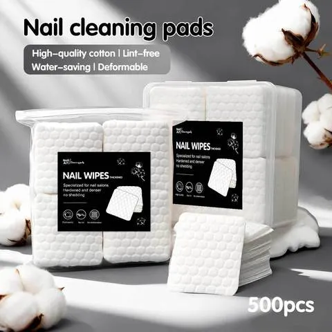 Klimonla 200/500 Peças/pacote/caixa, Ferramentas de Unhas Sólidas e Duráveis, Almofadas para Remoção de Esmalte em Gel, Lenços sem Pelos