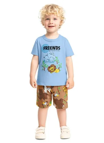 Conjunto Camiseta e Bermuda para Menino Azul
