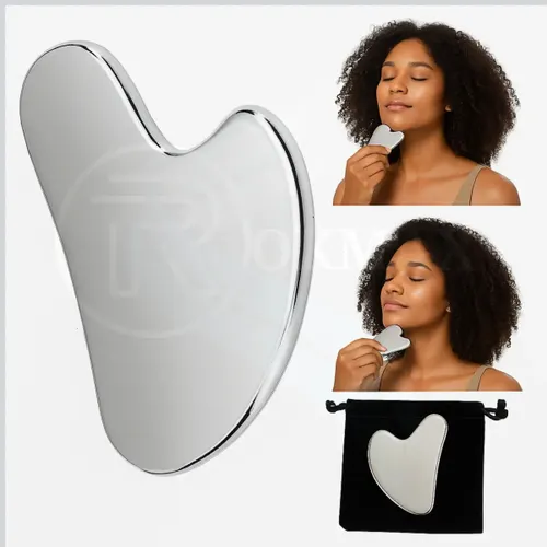 Guasha Placa de Massagem, Raspagem de Aço Inox drenagem linfática skincare raspagem anti-idade fisio