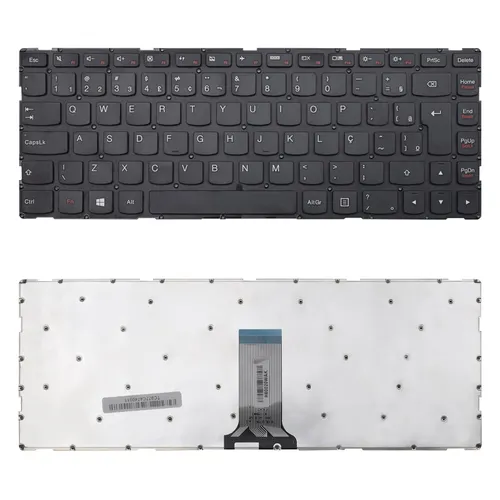 Teclado para Notebook Lenovo Ideapad S41-70 ABNT2 Preto