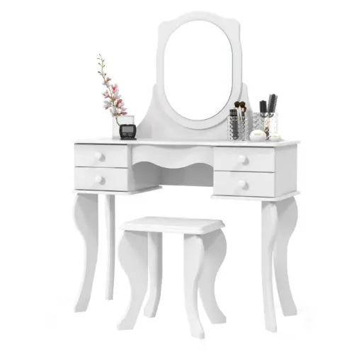 Penteadeira Princesa Patrimar 114003001 com Banco 136x96x36cm Branco