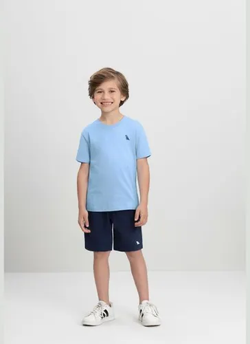 Camiseta Infantil Básica para Menino Azul Claro