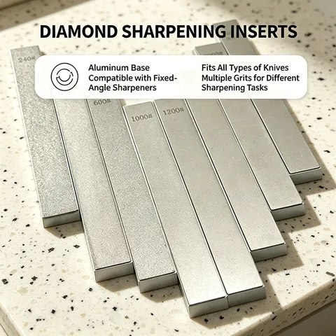 Conjunto de Pedras de Afiar de Diamante em Liga de Alumínio, 9 Granulometrias de 240 a 3000, para Sistemas Guiados, Kit de Afiação de Lâminas de Barbeador Multi-Lâminas