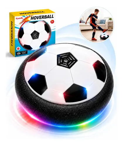 Bola Flutuante Futebol Indoor Flat Ball Hoverball com Luz LED Bola de Futebol Elétrica Infantil que Desliza no Piso com Borda em Espuma para Brincar Dentro de Casa Kizumba