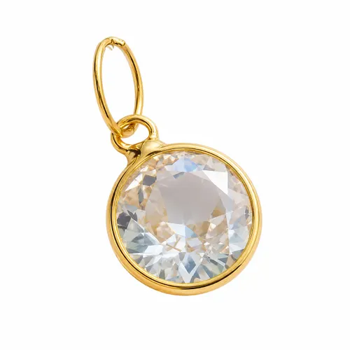 Pingente Redondo com Zircônia 6 mm em Ouro 18K