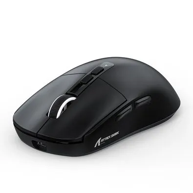 Mouse Gamer sem Fio Attack Shark X6 Ultraleve com Base de Carregamento Magnético RGB, Tri-Mode, 26.000 DPI, Sensor Óptico PAW3395, 7 Botões Programáveis - Preto
