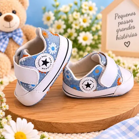 Tênis Infantil Menina Maguilu Starzinho Floral Confortável Cano Baixo 13 ao 18