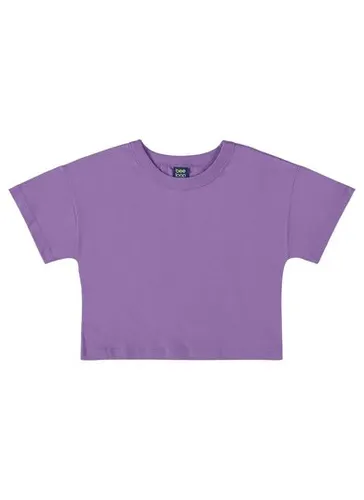 Camiseta Básica Infantil em Meia Malha para Menina (Roxo) Bee Loop