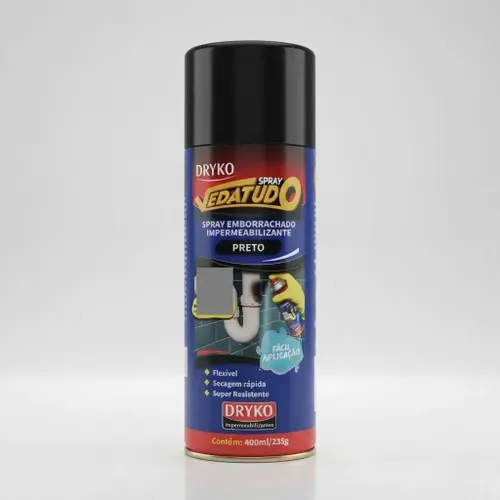 Borracha Líquida Spray Dryko cor Preto 400ml
