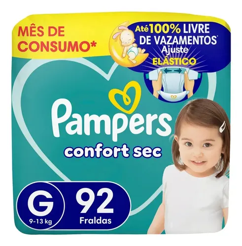 Fralda Pampers Confort Sec Tamanho G, 92 Un