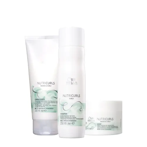 Kit Wella Professionals Nutricurls Shampoo 250ml Condicionador 200ml Máscara 150ml