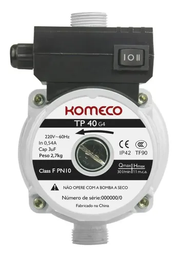 Pressurizador Chuveiro Mini Bomba Komeco Tp 40 Bivolt