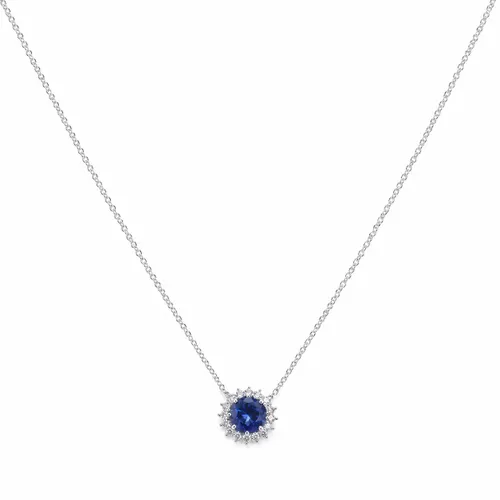 Colar 45 cm Elos Zircônia Topázio Redonda 8 mm Cravejado com Zircônias em Prata 925