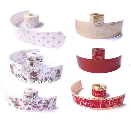 Fita Plástica Decorada 32mm x 10 metros para Laço FRACIONADA rolo PEQUENO Várias Cores Xingó Albano para Laço