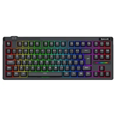 Teclado Magnético Gamer Redragon Otiim, TKL, RGB, 8000Hz, Rapid Trigger, Roda de Volume, Preto - K729RGB-M