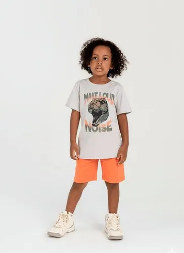 Conjunto com Camiseta e Bermuda para Menino (Cinza) Guloseima