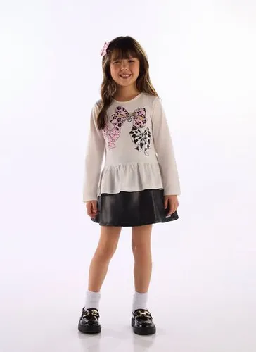 Bata infantil feminina com estampa de laços Off White