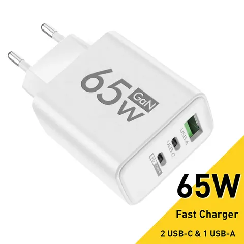 Gan carregamento rápido 65w usb tipo c carregador ue kr pd 3.0 parede de carga rápida para adaptador de telefone para iphone 15 xiaomi huawei samsung