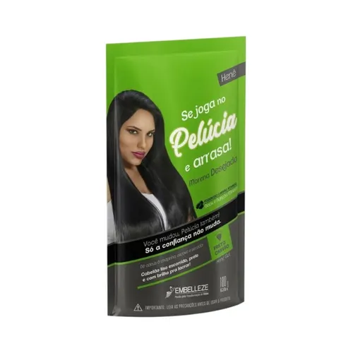Alisante Henê Gel Pelúcia Preto Carvão 180g