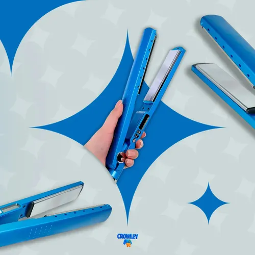 Chapinha Prancha Profissional Titanium para Cabelo Modela e Alisa - Crowley Azul