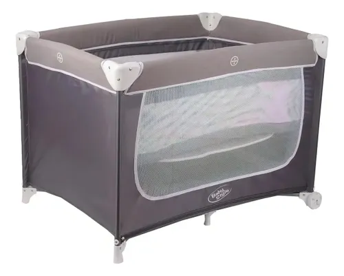 Berço Compacto Confort Bebê Cercado Chiqueirinho Rosa Cor Cinza