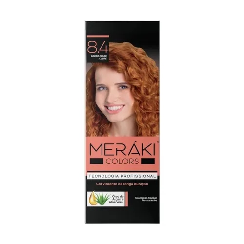 Kit Tintura Meráki Color Louro Claro Cobre 8.4 125gr