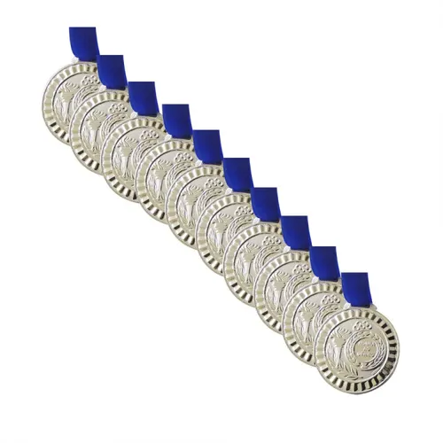 Kit Medalha Gedeval Pequena 35Mm 10 Unidades - prata