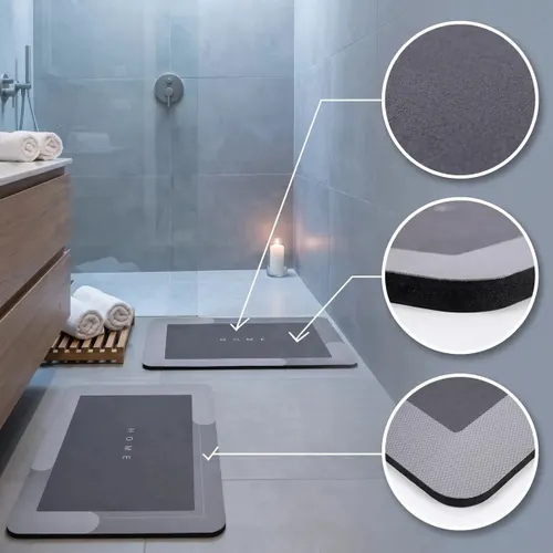 Kit 2 Tapetes Mágicos Super Soft Antiderrapante Alta Absorção para Banheiro Lavabo Lavanderia Macio Secagem Rápida Hipoalergênico