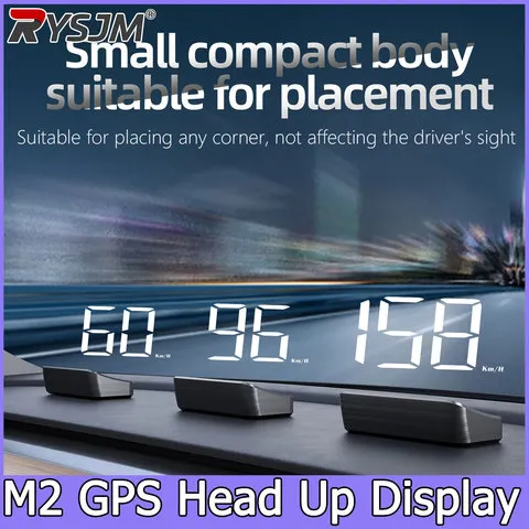 M2 Head Up Display GPS HUD Projetor para Para-brisa Acessórios Automotivos Velocímetro Digital Plug and Play Universal para Carros com Fonte Grande KM/H