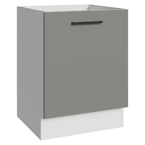 Balcão de Cozinha 60 cm 1 Porta (Sem Tampo) Branco/Cinza Agata Madesa