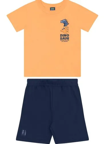 Conjunto Camiseta e Bermuda para Menino Laranja