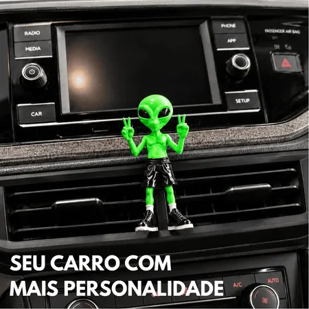 ET Alien Decorativo para Carro Clipe Saída de Ar Enfeite Automotivo Boneco Extraterrestre Acessório para Painel Rodagem