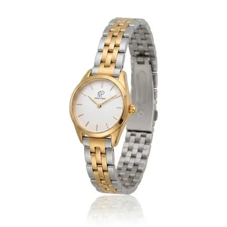 Relógio Feminino Bicolor Elegante Delicado Pequeno New Port